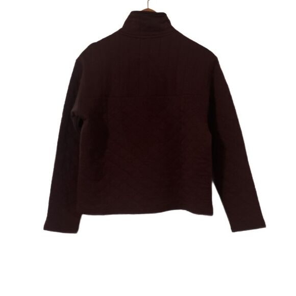 Quilted Half-Zip Pullover in Dark Purple - Picture 3 of 5